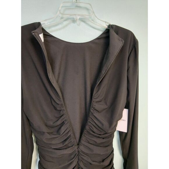 Ronny Kobo Adelheid 180$ Lightweight BODYCON Longsleeve Dress Rochet Bodice SILK - Picture 12 of 16